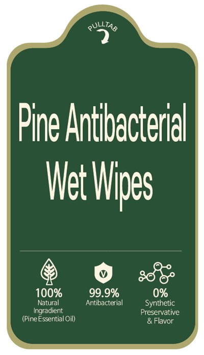 95g Ndc: 77200-002-20 Label 1 (Pine Antibacterial Wet Wipes 95g Label 1)